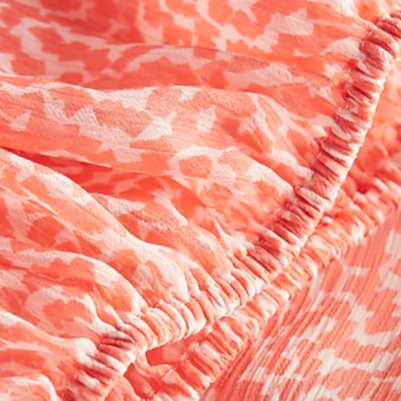 Express | Printed Ruffle Wrap Puff Sleeve Dress - Picture 5 of 5